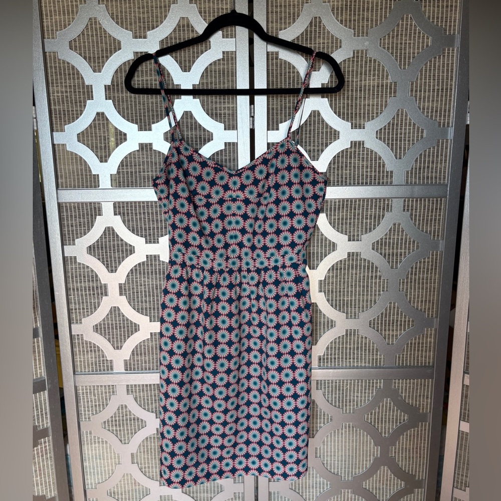J. Crew Factory Blue and Pink Spaghetti Strap Sundress